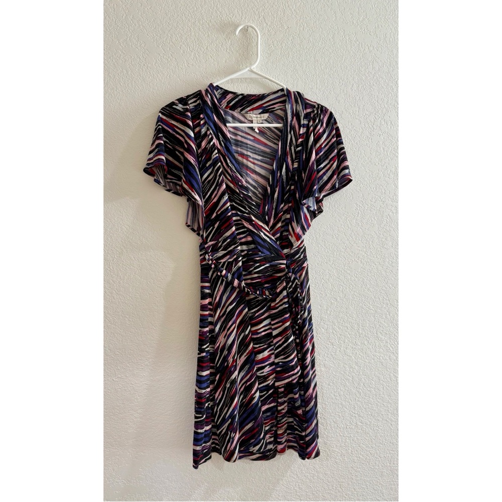 BCBGeneration Black and Pink Striped Mini Dress